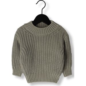 Quincy Mae Chunky Knit Sweater Truien & Vesten Unisex - Sweater - Hoodie - Vest- Groen - Maat 86/92