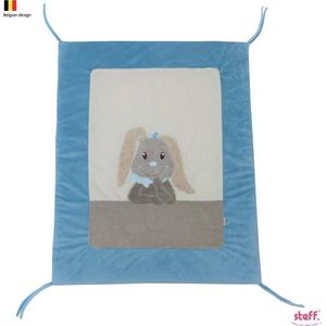 Steff konijntje blauw ""Rabbit"" - parktapijt - boxkleed - 95x75 cm
