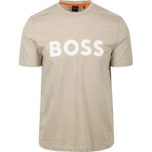 BOSS - T-shirt Thinking Beige - Heren - Maat XL - Modern-fit