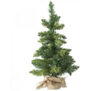 Kunstkerstboom 70CM in Jute Zak - Kleine kerstboom - Leuke Decoratieve kunstspar