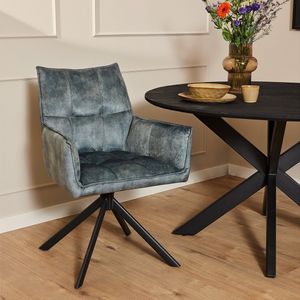 Refurna - Eetkamerstoel Dani | Velvet Blauw