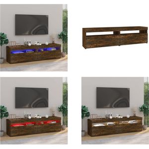 vidaXL Tv-meubelen met LED-verlichting 2 st 75x35x40 cm gerookt eiken - Tv-kast - Tv-kasten - Tv-meubel - Tv-meubel Met LED-verlichting