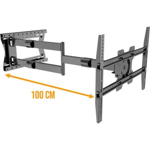 Nanook TV-beugel met extra lange arm tot 100 cm - Draaibaar/Kantelbaar - 42-75 inch - Max. 60 kg - VESA 100x100 t/m 600x400 - Zwart