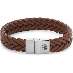 Rebel & and Rose - Armband - Fulletal Premium Braided 12mm Cognac - RR-M0053-S Heren