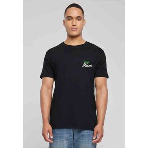 Mister Tee - Miami Palm Tree EMB Heren T-shirt - XS - Zwart