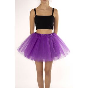 KIMU® Tutu Paars Tule Rokje - Maat 110 116 122 128 134 140 - Paars Petticoat Rok Kind - Ballet Pakje Meisje Heks Octopus Festival