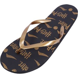 Zwart-gouden dames teenslippers Harry Potter / 40-41 EU