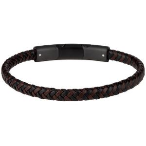 Jacques Lemans heren armband leer, roestvrij staal One Size 88563255