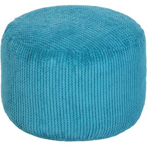 Zitzak, voetenbankje, rond, blaas-look, voor binnen, woonkamer, poef, beenherstel, ergonomisch vormgegeven poef, comfortabele poef, duurzaam poef, zitkussen (turquoise)