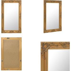 vidaXL Wandspiegel barok stijl 50x80 cm goudkleurig - Wandspiegel - Wandspiegels - Spiegel - Badkamerspiegel