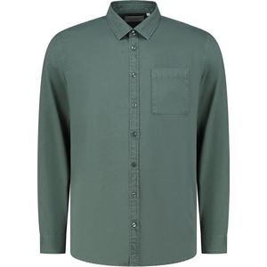Pure Path Overhemd Button Up Shirt With Garment Dye 24010209 76 Faded Green Mannen Maat - M