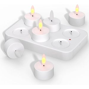 LED Waxinelichtjes - Kerst LED Waxinelicht - Vlamloze kaarsen - Oplaadbare kaarsen - Flikkerend kaarslicht - Elektrische theelichtjes - Jeugdwijding - Windlicht - Tafellicht - Woonkamerdecoratie