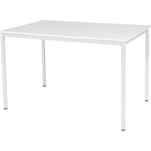 Bureautafel - Domino Basic 120x80 grijs - wit frame