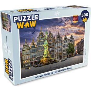 Puzzel Antwerpen in de schemering - Legpuzzel - Puzzel 500 stukjes