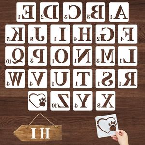 27 stuks herbruikbare sjablonen letters en cijfers - 14 cm - voor doe-het-zelf, scrapbooking, schilderen, houten bord decoratie