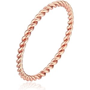 Gedraaide Elegante Dames Ring Edelstaal Verguld Rose kleurig-16mm