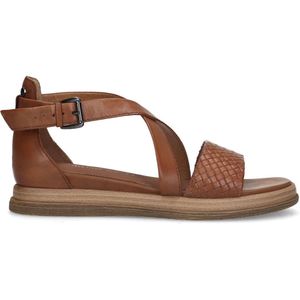 No Stress - Dames - Cognac leren sandalen - Maat 36