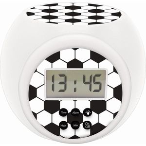 Lexibook Football Projector wekker met sluimerfunctie en alarmfunctie, nachtlampje met timer, LCD scherm, werkt op batterijen, RL977FO