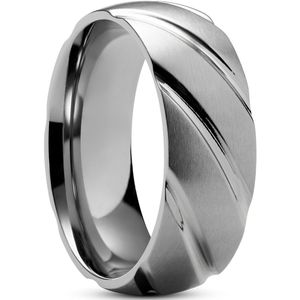 Aesop Zilverkleurige Wave Titanium Ring
