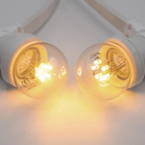 Lichtsnoer wit - 25 meter met 25 lampen - 0.7W LEDs op lange stokjes - kleur van kaarslicht (2000K)