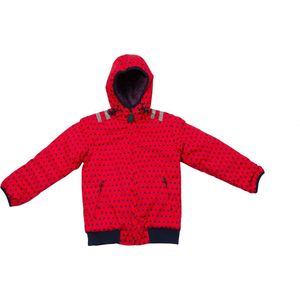 Ducksday - winterjas voor kinderen - Omkeerbaar - rood - blauw - 2 jaar - Waterdicht beide zijden - valt klein