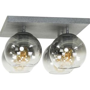 Hoyz - Plafondlamp 4L Shaded - Oud Zilver - Industrieel