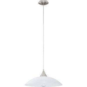 EGLO Lazolo - Hanglamp - 1 Lichts - Ø420mm. - Nikkel-Mat - Wit Gelakt