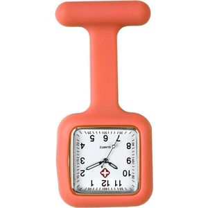 Fako® - Verpleegstershorloge - Zusterhorloge - Verpleegster Horloge - Siliconen Vierkant - Oranje
