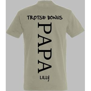 Bonus Papa shirt met kindernaam-namen-Leuk Vaderdag cadeau-Verjaardags cadeau voor Bonus Papa-Maat L