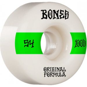 Bones Wheels 100's White-Green V5 WIDE 54mm