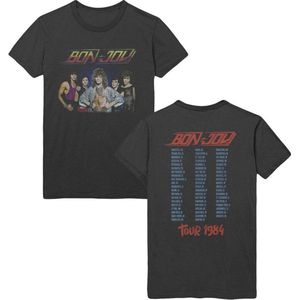 Bon Jovi - Tour '84 Heren T-shirt - L - Zwart