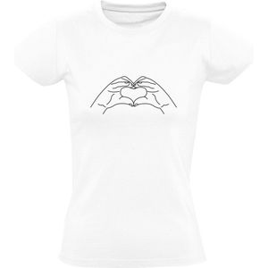 Hartje Tekening Handen Dames T-shirt | Liefde | Hart | Verliefd | Schattig | Love | Relatie | Schat | Shirt