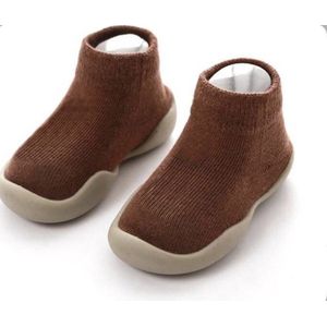 Antislip baby schoentjes - maat 22/23 - 14 cm - Mocca