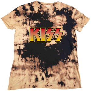 Kiss - Classic Logo Heren T-shirt - XL - Bruin/Zwart
