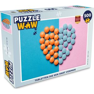 Puzzel Hart - Tabletten - Pastel - Legpuzzel - Puzzel 500 stukjes