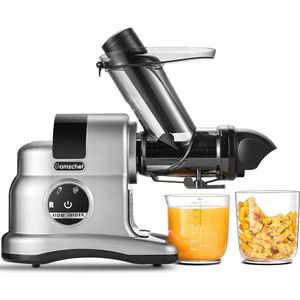 Slow Juicer met Omkeerfunctie en 2 Snelheden - 80MM Grote Voegopening - Zilver