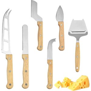 Set van 6 roestvrijstalen mini-kaasmessen voor zachte kaas snijkaas .