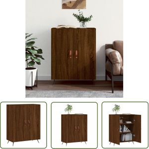 The Living Store Dressoir 69,5x34x90 cm bewerkt hout bruin eikenkleur - Dressoir - Houten Dressoir - Vintage Dressoir - Landelijk Dressoir - Salontafel