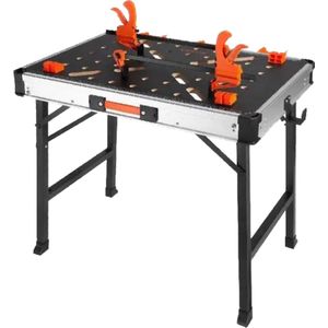 Opvouwbare Werktafel - Inklapbare Werktafel - Opvouwbare Werkbank - 7 werkhoogtes - Houtbewerking - Klemsysteem - Laadvermogen 454 kg