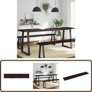 vidaXL Tafelblad - Natuurlijke Rand - 220x40 cm - Eikenhout Eikenhouten Tafelblad - Tafelblad Vervangen - Salontafel - Eetkamertafel - Vintage Tafelblad