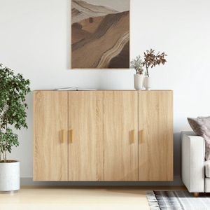 The Living Store Wandmeubel - Wandkast - 69.5 x 34 x 90 cm - Sonoma Eiken - Hoge Kwaliteit