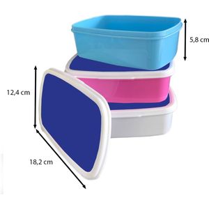 Broodtrommel Roze - Lunchbox Blauw - Effen kleur - Donkerblauw - Brooddoos 18x12x6 cm - Brood lunch box - Broodtrommels voor kinderen en volwassenen