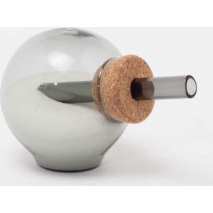 Grijs Rookglas Suikerpotje 300 ml, kantelbaar met kurken stop. ± 5 gram per kanteling.