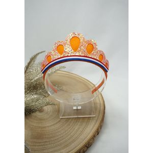 Haarband Koningsdag - Tiara - Oranje - NLvlag - Glitter - Haarstrik - Bows and Flowers