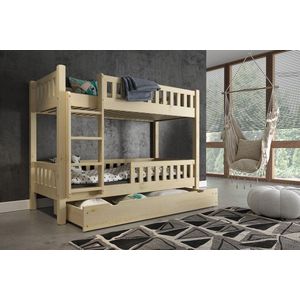 Rockwood® Stapelbed Tom Naturel Inclusief 3 lattenbodems en 1 matras bovenbed Saturnus