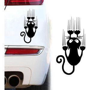 1 stuk autosticker voor katten - cartoonpatroon met bekraste afdekking