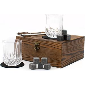 Geschenkdoos met whiskyglazen - Scotch proeverij set - Whisky stones en coaster kit - Alcohol cadeauset - Spirit glazen - Whisky cadeaubox - Een ideaal geschenk