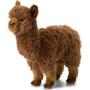 WNF pluche bruine alpaca/lama knuffel 31 cm - Alpacas dieren knuffels - Speelgoed voor kinderen