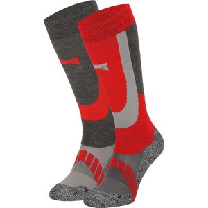 Xtreme - Skisokken Unisex - Multi rood - 45/47 - 2-Paar - Skisokken Heren - Skisokken Dames