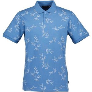 Blue Seven heren poloshirt - polo heren korte mouw - 321165 - blauw print - maat M